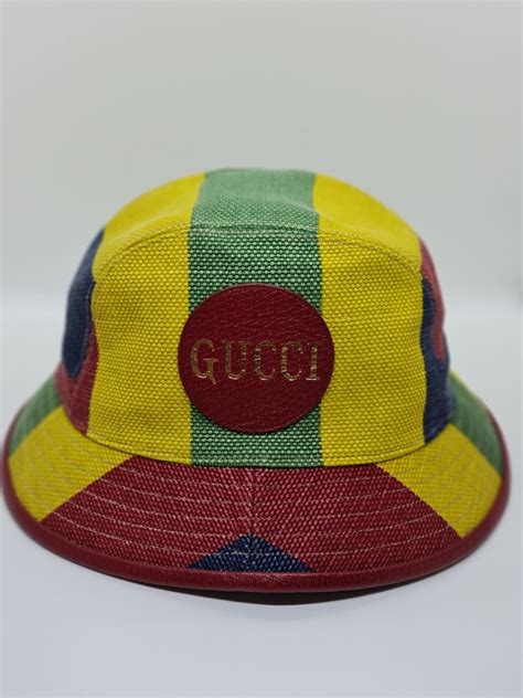 gucci stripe hat|authentic Gucci bucket hat.